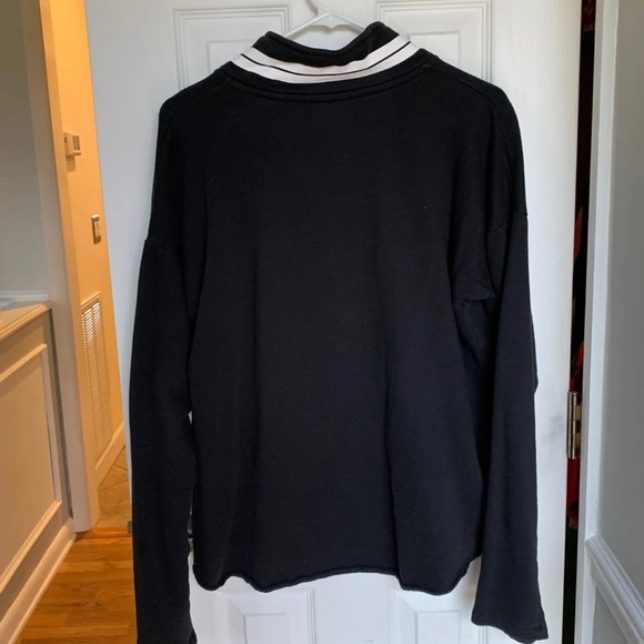 Pink half zip sweatshirt raw hem - Picture 3 of 4